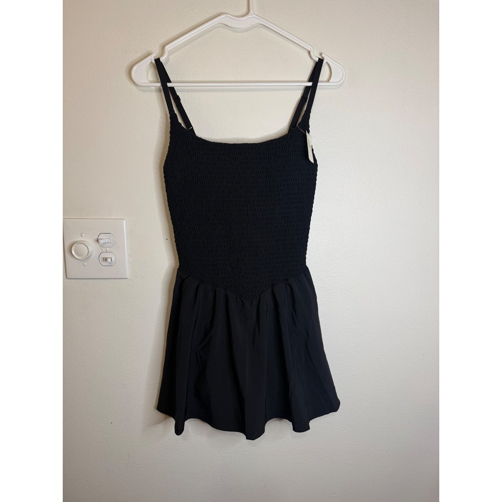 OFFLINE By Aerie Real Me Smocked Flowy Dress True Black Size XS NWT